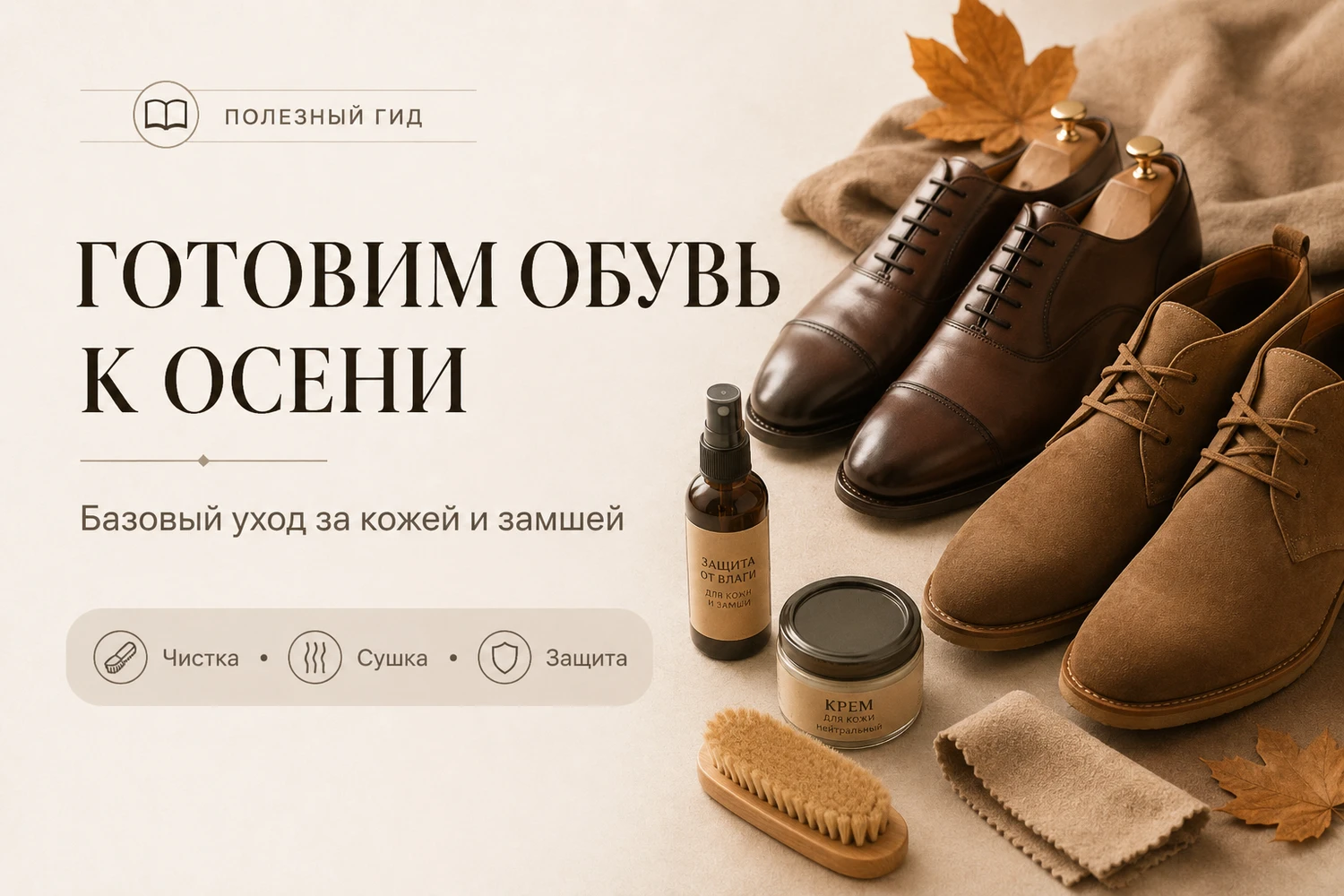 Готовим обувь к осени: базовый уход за кожей и замшей