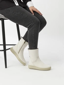 Женские бежевые полусапоги Romer (Натуральный мех)