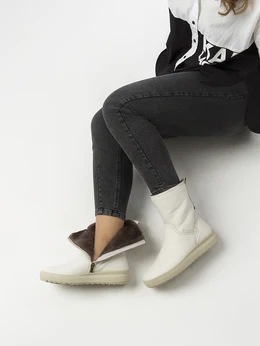 Женские бежевые полусапоги Romer (Натуральный мех)