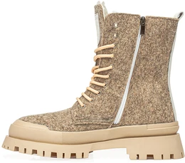 Женские бежевые ботинки Shoiberg (Натуральная шерсть)