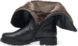 Женские черные полусапоги ALEXIA LEVINI (Натуральный мех)