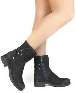 Женские синие ботинки Francesco Donni (Натуральный мех)