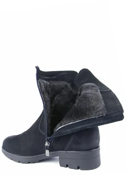 Женские синие ботинки Francesco Donni (Натуральный мех)