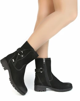 Женские черные ботинки Francesco Donni (Натуральный мех)