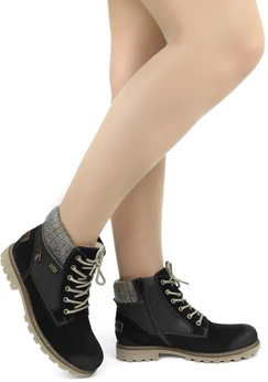 Женские черные ботинки Remonte (Натуральная шерсть)