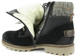 Женские черные ботинки Remonte (Натуральная шерсть)