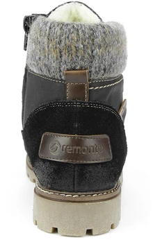Женские черные ботинки Remonte (Натуральная шерсть)
