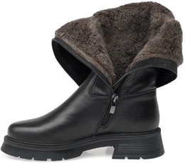 Женские черные ботфорты ALEXIA LEVINI (Натуральная шерсть)