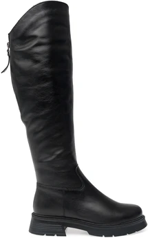 Женские черные ботфорты ALEXIA LEVINI (Натуральная шерсть)