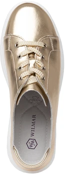 Женские золотые кроссовки Wilmar