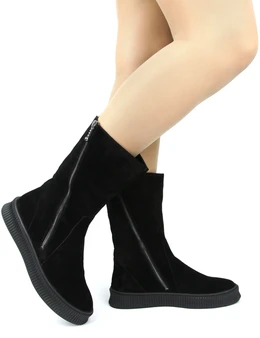 Женские черные полусапоги Balex (Натуральный мех)