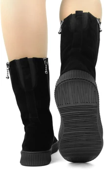 Женские черные полусапоги Balex (Натуральный мех)