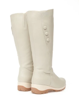 Женские бежевые сапоги Janita (Натуральный мех)