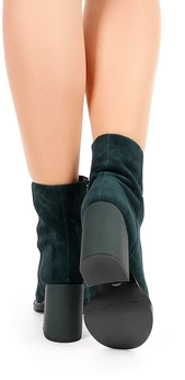 Женские зеленые ботильоны Calipso (Натуральный мех)