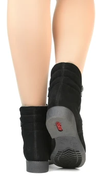 Женские черные ботинки Rieker (Натуральный мех)