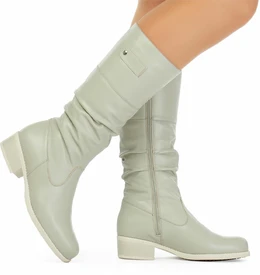 Женские бежевые сапоги Janita (Натуральный мех)