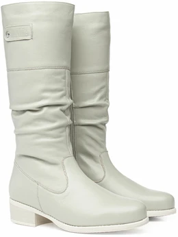 Женские бежевые сапоги Janita (Натуральный мех)