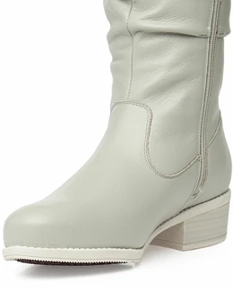 Женские бежевые сапоги Janita (Натуральный мех)