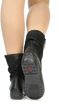 Женские черные полусапоги Rieker (Искусственная шерсть)