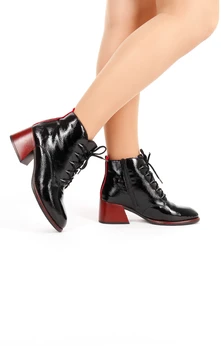 Женские черные ботильоны Rieker (Искусственная шерсть)