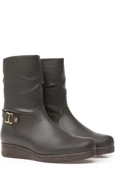 Женские коричневые полусапоги Janita (Натуральный мех)