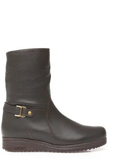 Женские коричневые полусапоги Janita (Натуральный мех)