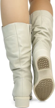 Женские бежевые сапоги Janita (Натуральный мех)