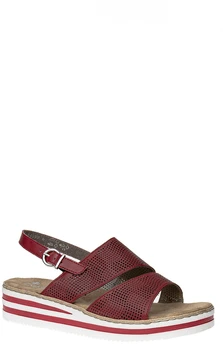 Женские красные босоножки Rieker