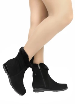 Женские черные полусапоги Janita (Натуральный мех)