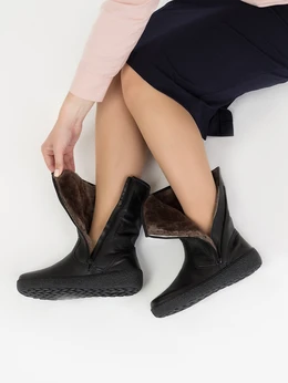 Женские черные полусапоги Romer (Натуральный мех)