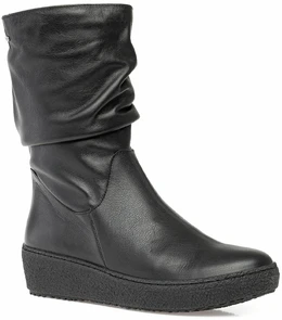 Женские черные полусапоги Romer (Натуральный мех)