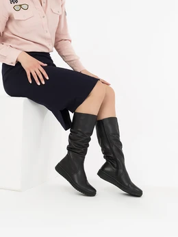 Женские черные сапоги Romer (Натуральный мех)