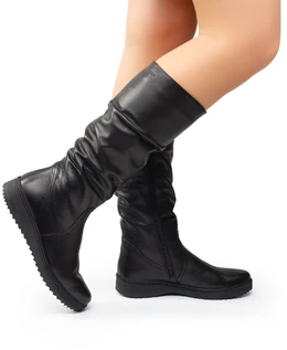 Женские черные сапоги Romer (Натуральный мех)