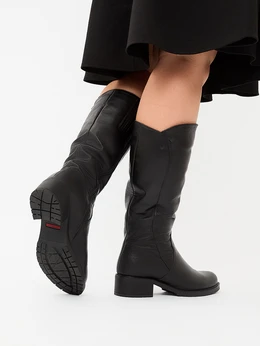 Женские черные сапоги ALEXIA LEVINI (Натуральный мех)