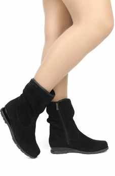 Женские черные полусапоги Janita (Натуральный мех)