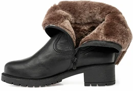 Женские черные сапоги Romer (Натуральный мех)