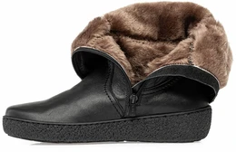 Женские черные сапоги Romer (Натуральный мех)