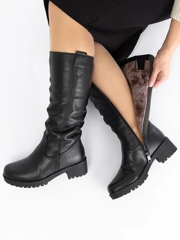 Женские черные сапоги Baden (Натуральный мех)
