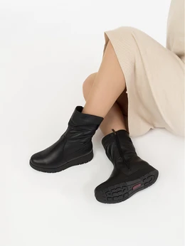 Женские черные полусапоги Janita (Натуральный мех)