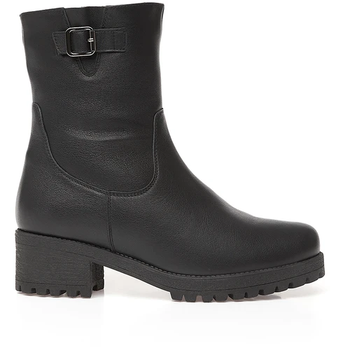 Женские черные полусапоги Janita (Натуральный мех)