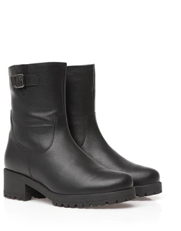 Женские черные полусапоги Janita (Натуральный мех)