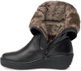 Женские черные сапоги ALEXIA LEVINI (Натуральный мех)