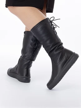 Женские черные сапоги Romer (Натуральный мех)