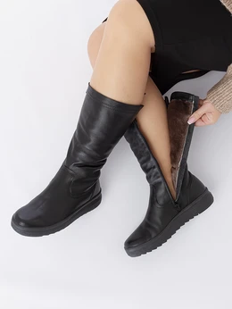 Женские черные сапоги Romer (Натуральный мех)