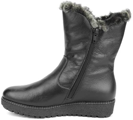 Женские черные полусапоги Remonte (Натуральная шерсть)