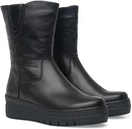 Женские черные полусапоги ALEXIA LEVINI (Натуральный мех)