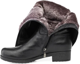 Женские черные сапоги Francesco Donni (Натуральный мех)