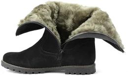 Женские черные полусапоги Remonte (Натуральный мех)