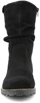 Женские черные полусапоги Remonte (Натуральный мех)