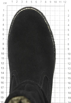 Женские черные полусапоги Remonte (Натуральный мех)